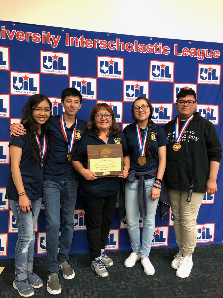 jbadawgs's tweet photo. Congratulations Mary Patricio, Omar Sandoval, Ms. Elizabeth Guerrero (Coach), Natalia Vasquez, and Christopher Velazquez on their 3rd Place finish in 6A Spelling UIL State competition👏🏽💯 @JBAPrincipal #buildingchampionsonespelleratatime #3rdinstate🏆 #talenteddawgs https://t.co/VsPf8pG9qt