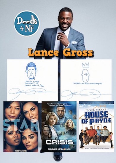 Come on, show some love for these TWO doodles by <a href="/LanceGross/">Lance Gross</a> drawn when he was filming #Crisis w/ <a href="/GillianA/">Gillian Anderson</a> - Bid at tinyurl.com/yyecnvkc (ends May 5) &amp; tinyurl.com/y38hn9un (ends May 6) - @star #STARonFOX #MauriceJetter #HouseOfPayne #LanceGross 
<a href="/nfnetwork/">Neurofibromatosis Network</a> charity auction