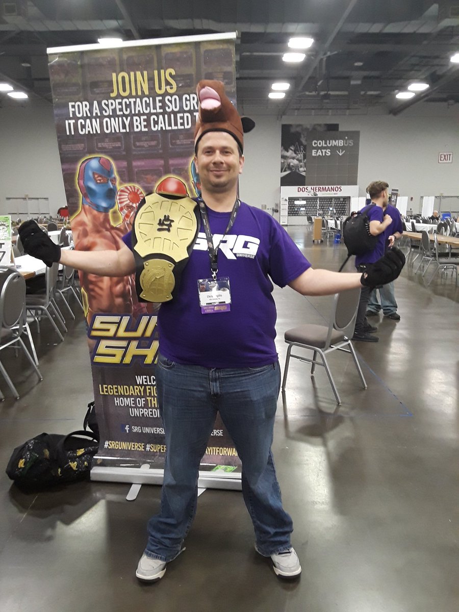 SRGUniverse's tweet photo. Battle of the Hats. Who wore it better? The reigning @originsgames World Champion @ItalianBombada? Or Haultain himself, @IAmJericho? #HatWar #KentuckyDerby145 https://t.co/LnaZo8uTCr