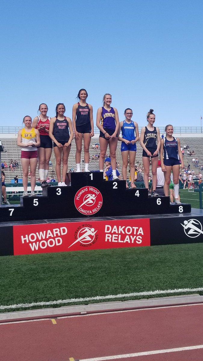 DakotaRelays's tweet photo. The finalist in the HS girls POLE VAULT!  Your winner is Halayna Hendrick from @bvtrackandfield with a leap of 11-00.00 https://t.co/xsaUngRiTd