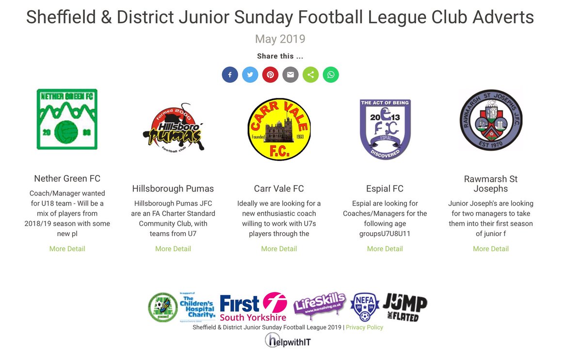 SDJSFL's tweet image. Are you able to help these clubs? junleague.com/clubadverts.php