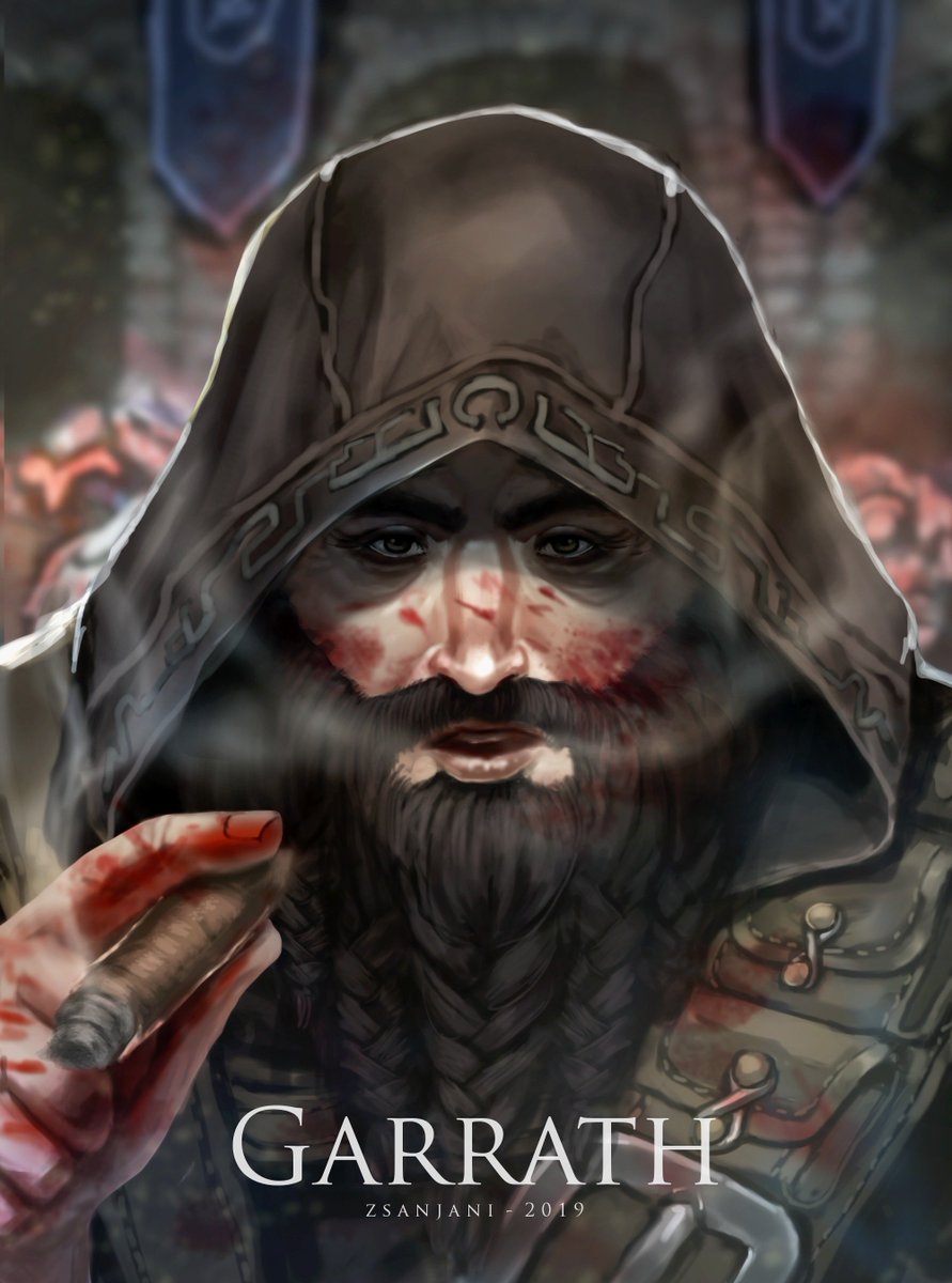 Uttv32's tweet photo. Here is My Dwarf Assassin Garrath Headhammer Before and after he made his pact with Levistus in our older campaign. Thanks to @zsanjani for the commission (you should check him out, great artist) #DnD #phlan #fadingfootsteps https://t.co/vqrgP8Toyv