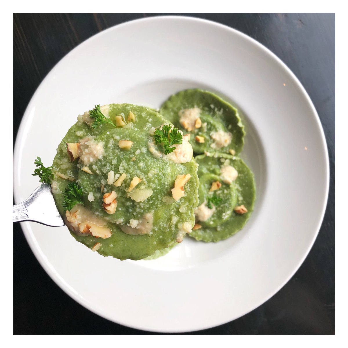 NODORestaurant's tweet photo. Tonight ....while they last /// Homemade Spinach-Ricotta Ravioli, ‘salsa alle noci’
#NODOrestaurant 
#Junction 
#Pasta #Feature https://t.co/VY9S4GTcYg