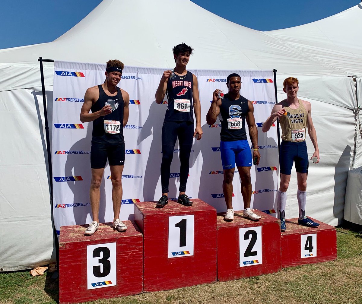 dridgeathletics's tweet photo. Congratulations to Koa Tuipala!! 110 Hurdles STATE CHAMPION!!!!! Koa has worked so hard for this, and now has achieved his goal!!  Desert Ridge is extremely proud of You!!  Way to represent!!! https://t.co/dBuYcEh6aC