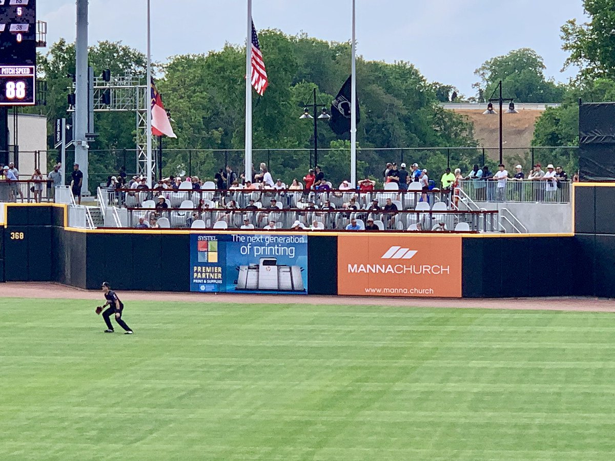 SystelCopiers's tweet photo. Forgive us, but we just can’t get enough of our new outfield sign on display at @SegraStadium - home to Fayetteville’s new baseball team the @WoodpeckersNC! Be sure to be on the look out for it the next time you attend a game. #GoWoodpeckers #TakeFlight https://t.co/Awxrd7hMEe