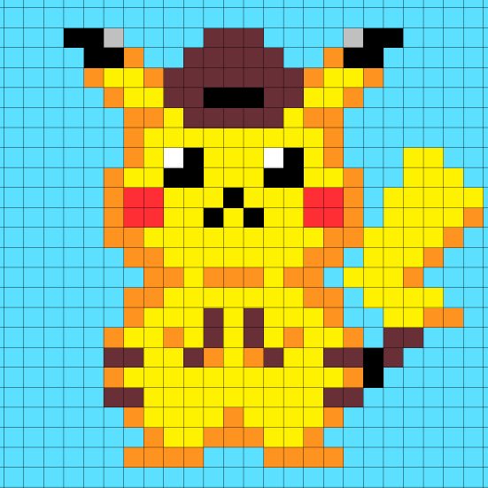 もぺ マイデザインup中心 Ar Twitter 名探偵ピカチュウ公開記念ということで そのエコクラフトドット絵作ろうと思いドット絵を書き起こす アイロンビーズで図案使いたいとか殊勝な人がもしいたら 使ってもらっても構いませんよ 名探偵ピカチュウ ドット絵