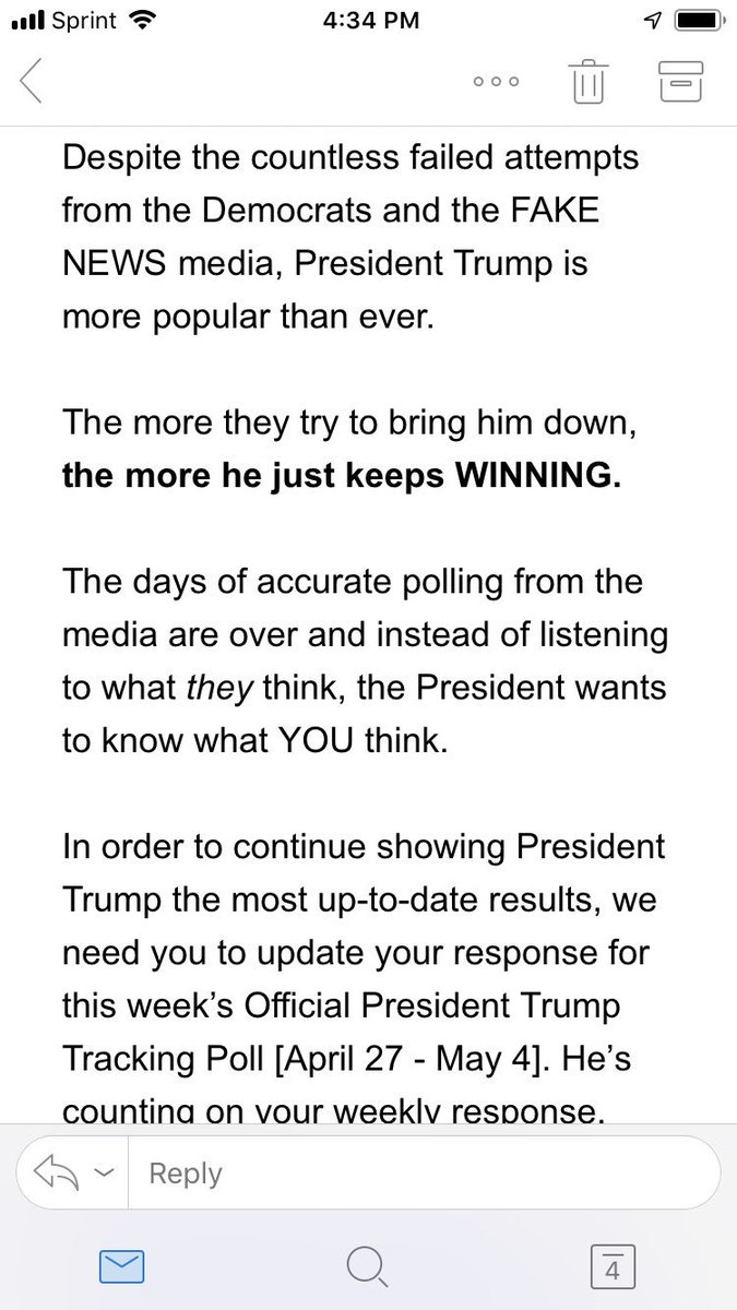 A Trump poll that was sent out only to “real American Patriots.”