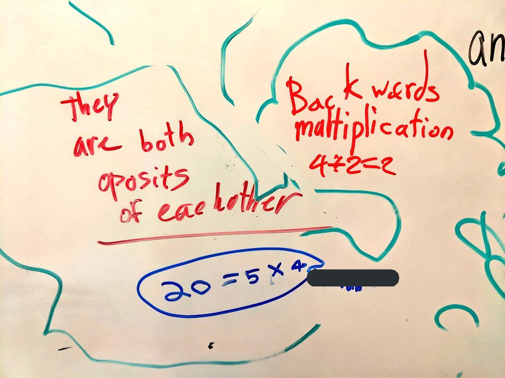 Miss_Minicucci's tweet photo. Playing whiteboard tag as a pre-assessment to find out what students know about division and multiplication! #theirfamily @ibpyp #UBCBEd19 https://t.co/ZrQspCH075