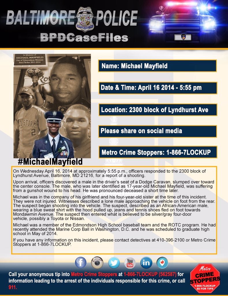 TJSmithSocial's tweet photo. I’m so honored to keep #MichaelMayfield’s legacy and memory alive! A young man I never had the chance to meet, but his life had a profound effect on me. We launched #BPDCaseFiles and this was the first case. More: https://t.co/nD1JviZIvS https://t.co/FhplVnx5ax