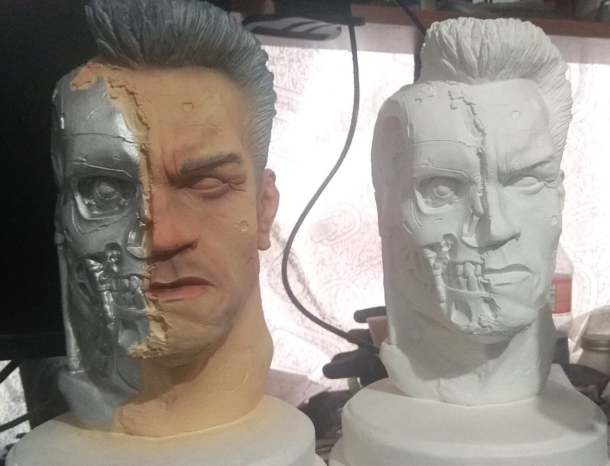 SEKHMETART's tweet photo. En proceso aerografia busto terminator #Art #airbrush #airbrushart #badger https://t.co/FckySIVBdJ
