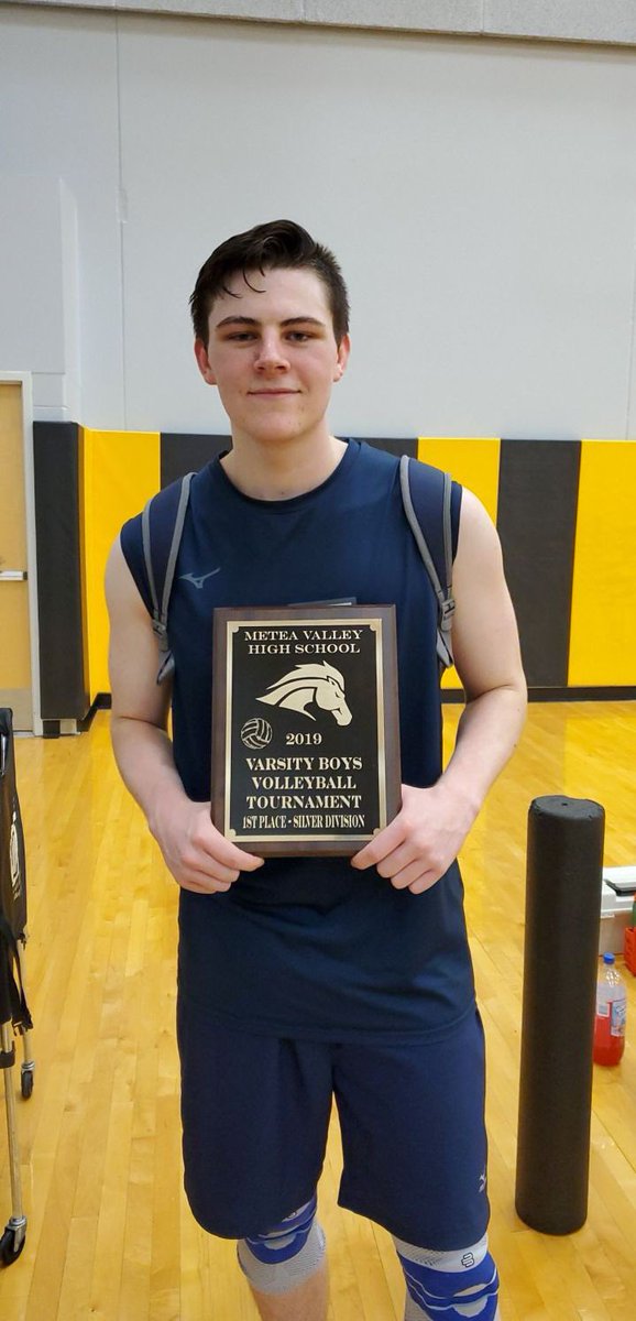 Tryxta's tweet photo. At the Metea tournament this weekend I beat two school records most kills in a game-24 and most kills in a season couldn’t have done it without @JJaeckel49 for setting me all those times https://t.co/MlswSUBhgL