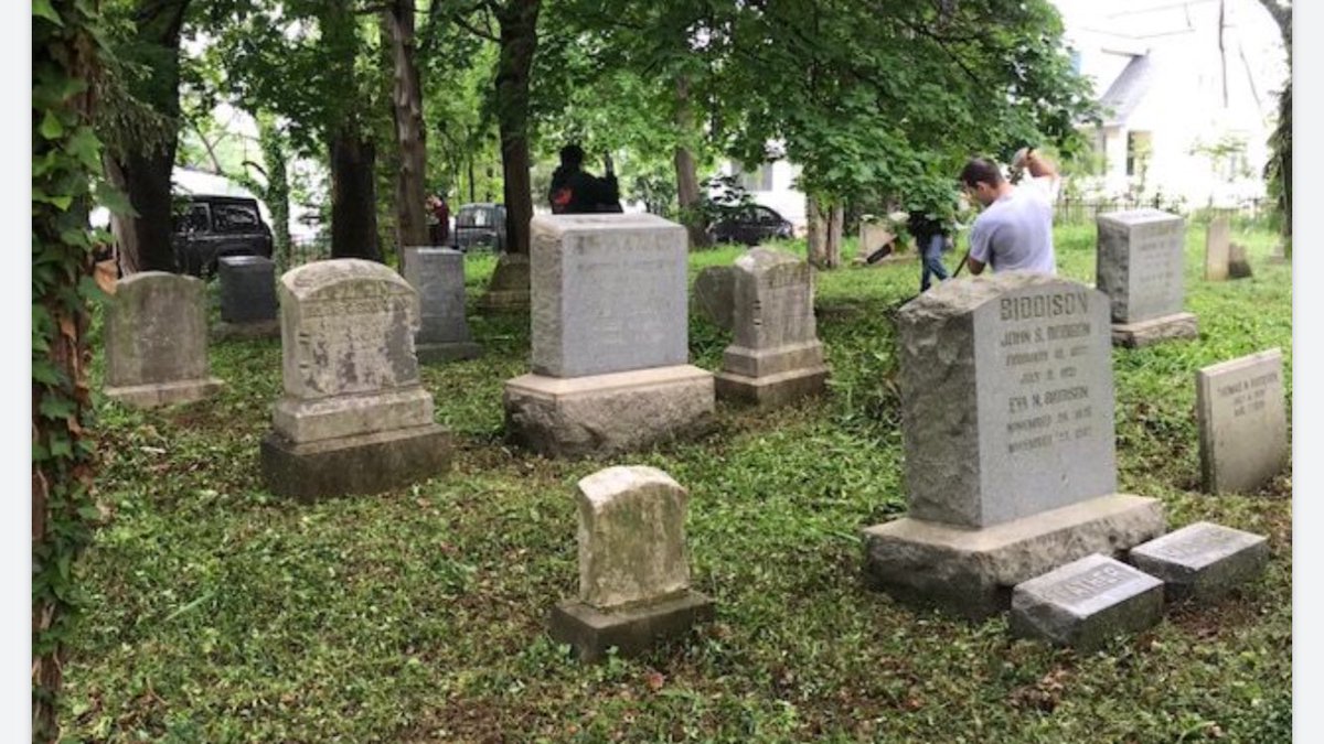 WalthersonAssoc's tweet photo. Shout out to Boy Scout Troop #16 from Kenwood Presbyterian Church of Overlea and Bruce Lambert for their marvelous efforts in cleaning up the Biddison Cemetery today.  Fantastic job all around. https://t.co/oGOwDkcSkb