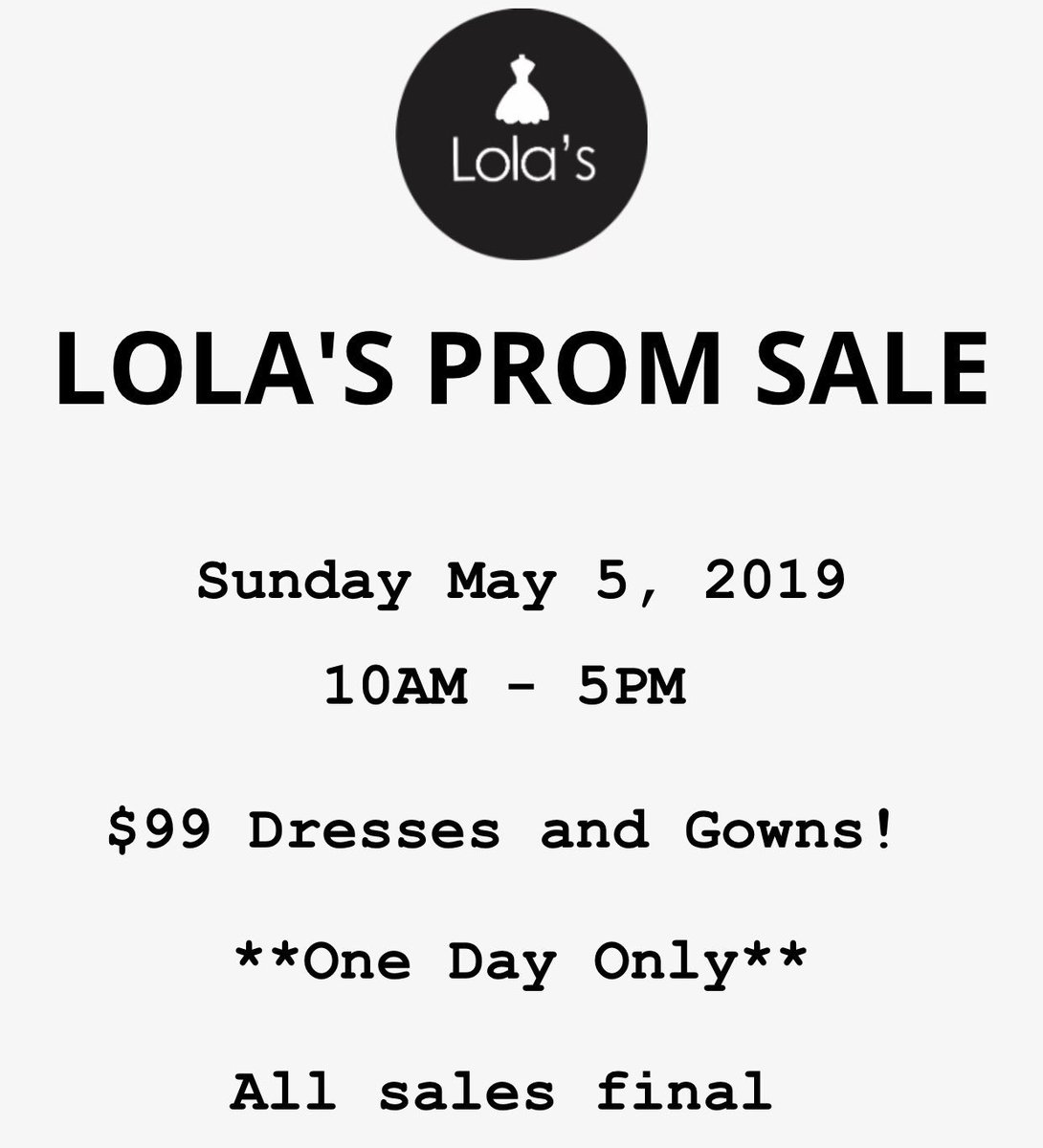 lolas_nj's tweet photo. $99 PROM DRESSES AND EVENING GOWNS TOMORROW!!! ONE DAY ONLY https://t.co/W2GBzgvta3