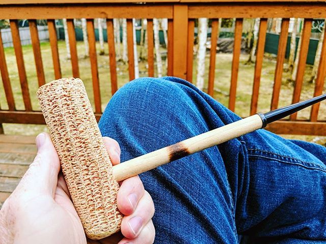 Enjoying a little backyard time with my @missourimeerschaum MacArthur Classic.  #springtimeinalaska #corncobpipe bit.ly/2VI9a9j