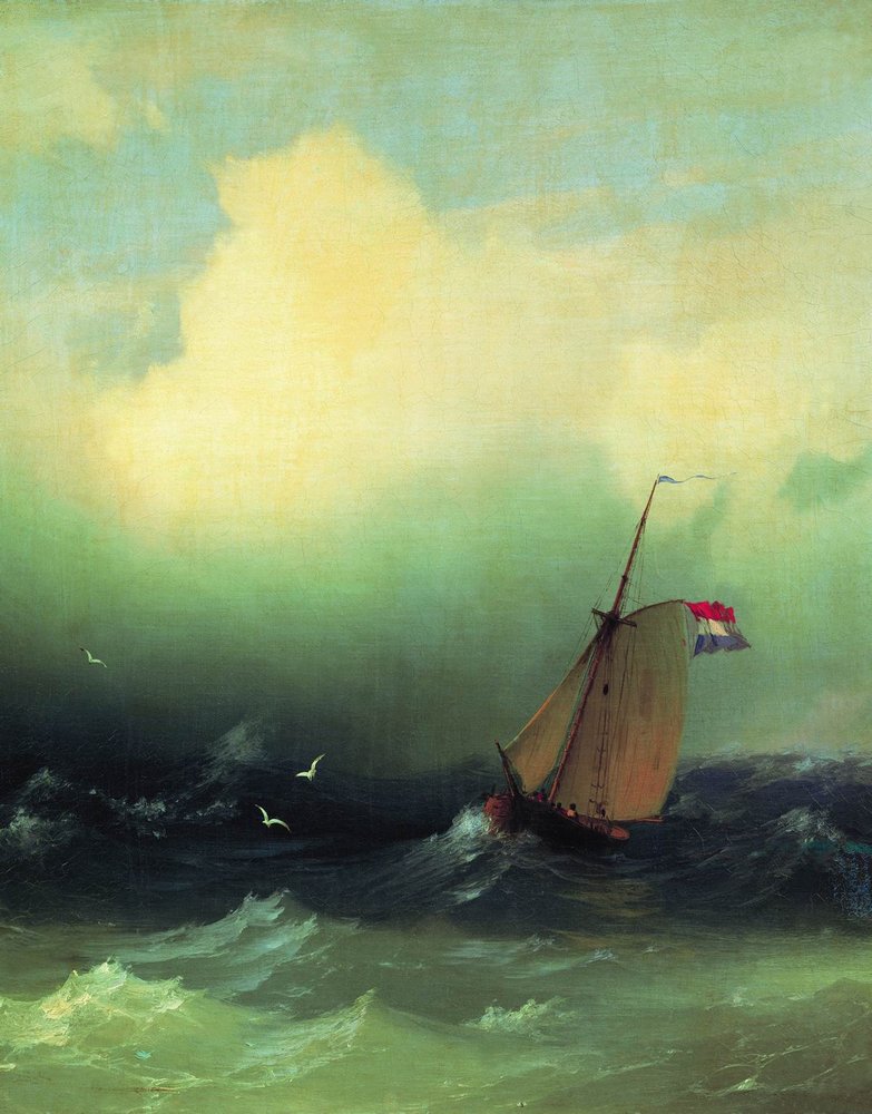 Here's another Ivan Aivazovsky painting to add some calm to your Saturday night... "Sailing Ship at Sea"