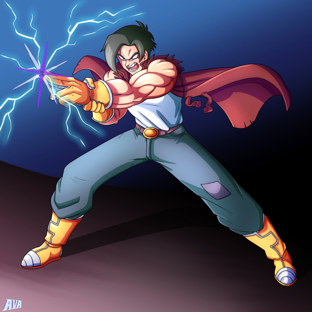 Avalugg_'s tweet photo. Here's Dretas charging up his Void Blaster, he's gonna blast a hole into someone and fuck their day up. I'm happy to have made this c: #dragonball #oc #digitalart #artistsontwitter https://t.co/WXmLi4GoCH