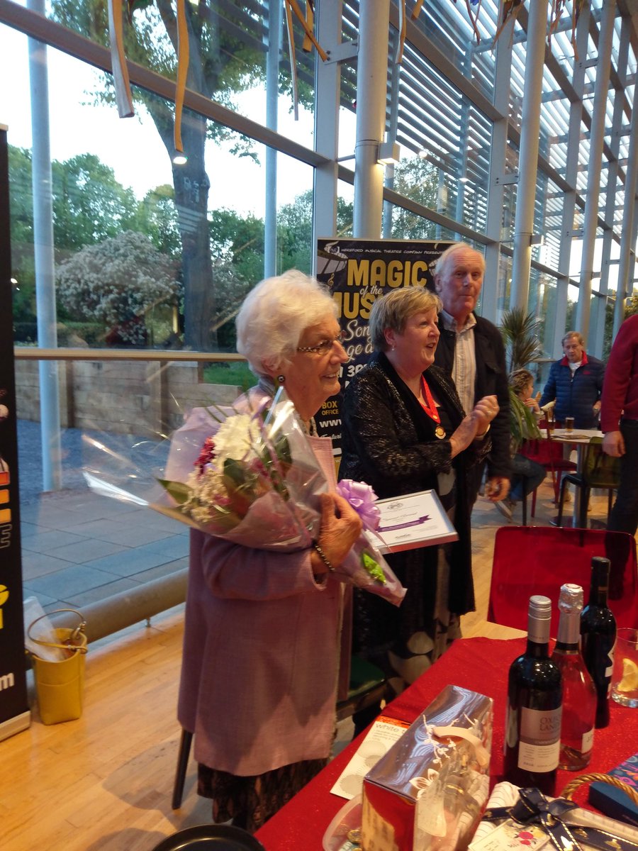 Last night we had the honour &amp; privilege of seeing a very dear lady be presented with a special achievement award from <a href="/NODAtweets/">NODA</a>. Rosemary Heggie has volunteered for 34years supporting us and <a href="/HerefordGASS/">Hereford G & S</a> never missing a show. #amazinglady #Congratulations