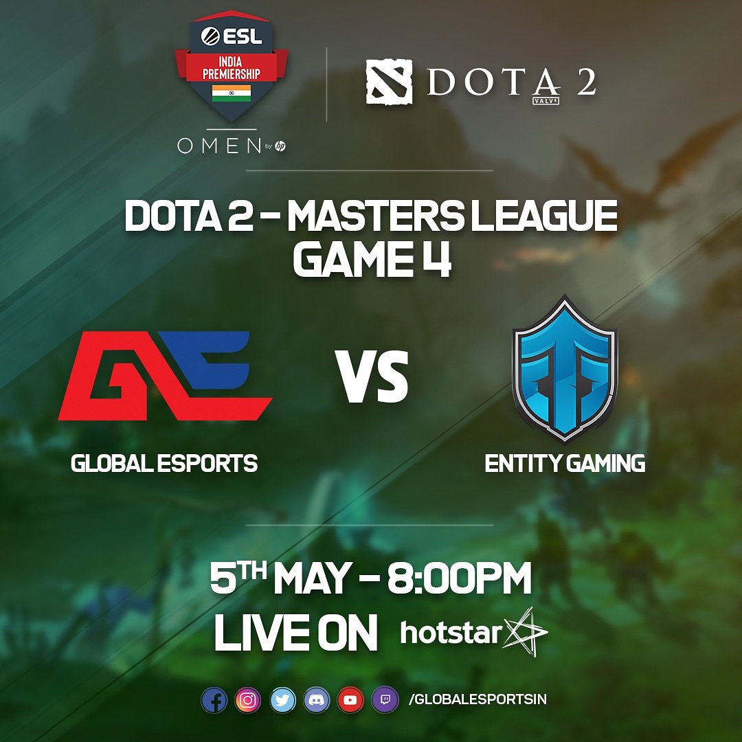 GlobalEsportsIn's tweet photo. It's the clash of the titans! The @GlobalEsportsIn Dota 2 squad takes on @EntityGamingIND in our fourth match of the @esl_india Premiership - Summer 2019 - Dota 2 at 8 PM today only on @hotstartweets
#GE #GlobalEsports #GEFighting #GETakeover #GameOn #gaming #esports #dota2 https://t.co/08cjnRJvDw