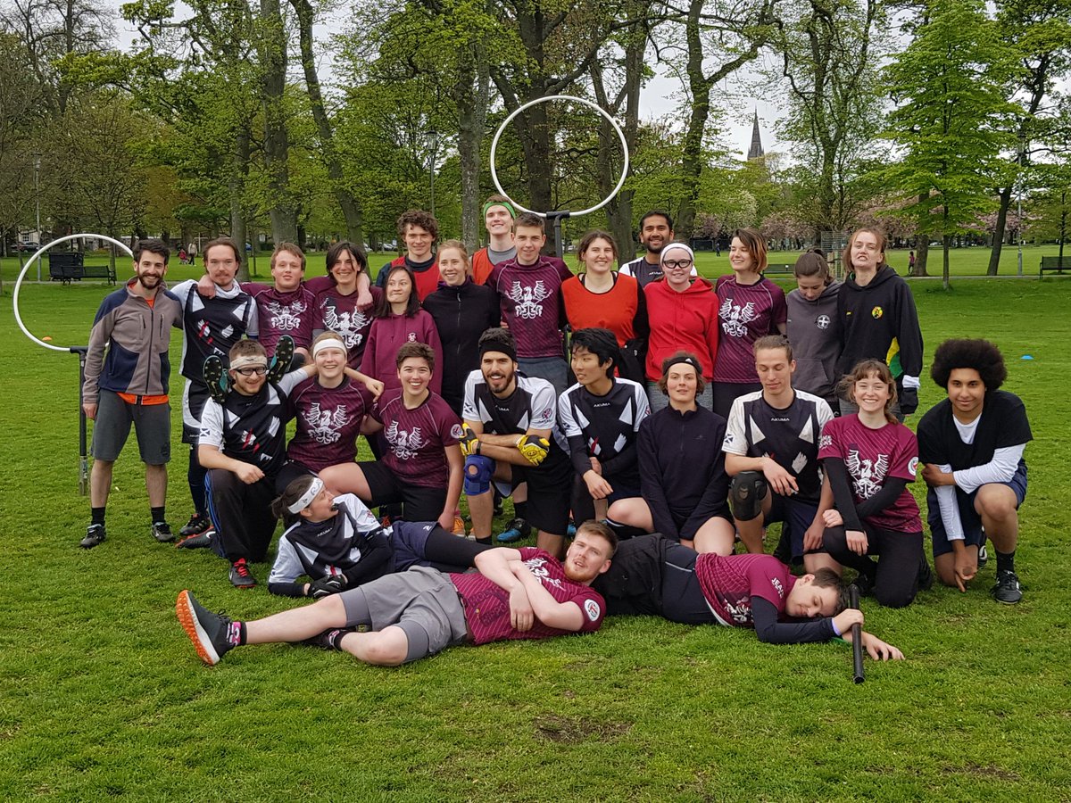 EdinQuadball's tweet photo. Yesterday we hosted a joint training with @GlasgowReapers, what a blast.

This time next week they'll be the first ever Scottish team to compete at the European #Quidditch Cup. Please donate whatever you can to support them on their quest to #ReapSouls!
https://t.co/Zr90AGCwGX https://t.co/neHRosFmkE
