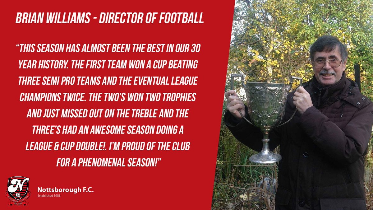 🗨️ "This season has almost been the best in our 30 year history"

As another successful season draws to a close, get the thoughts of Director of Football Brian Williams 🏆