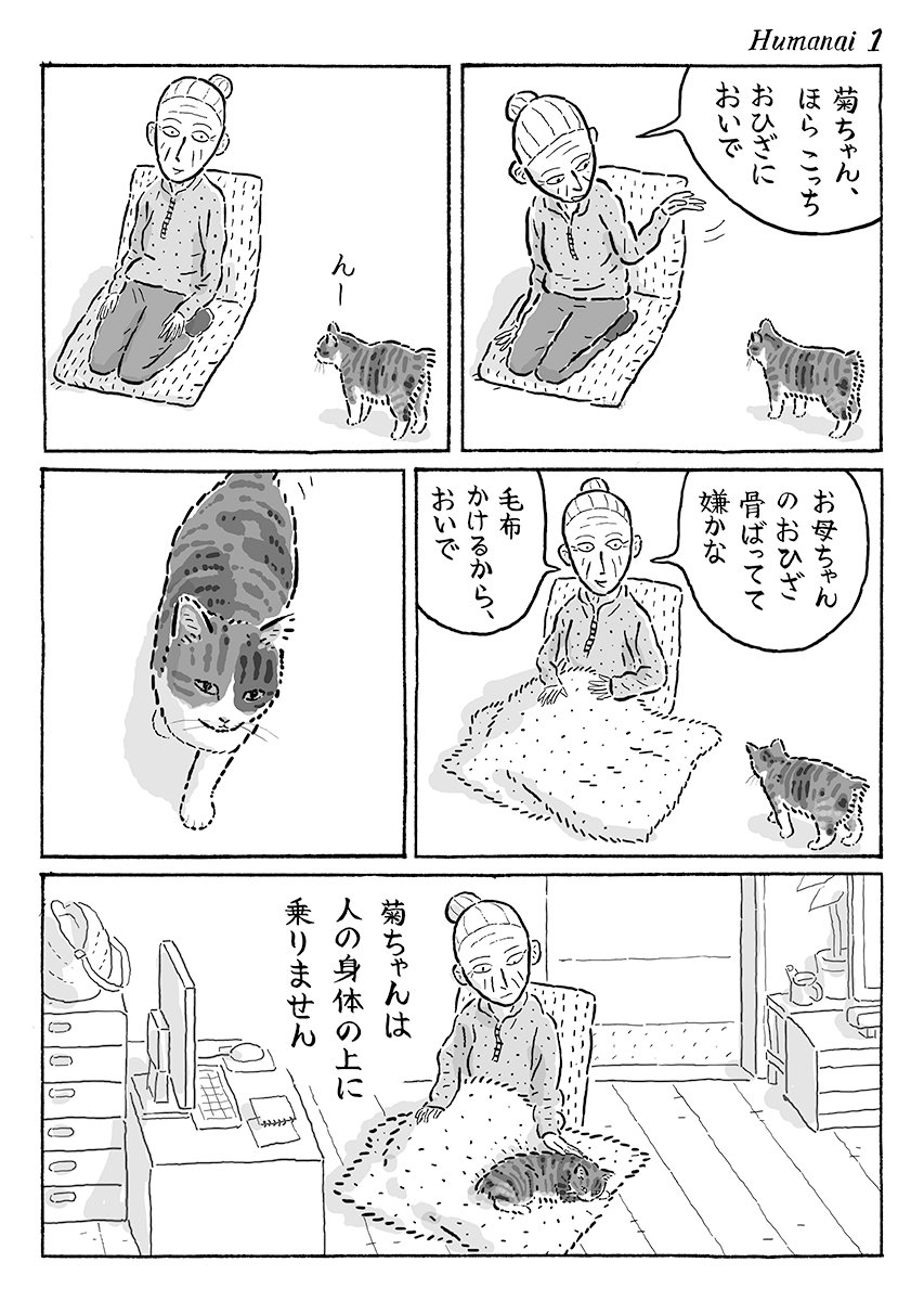 2ページ猫漫画「菊ちゃんのお作法」 