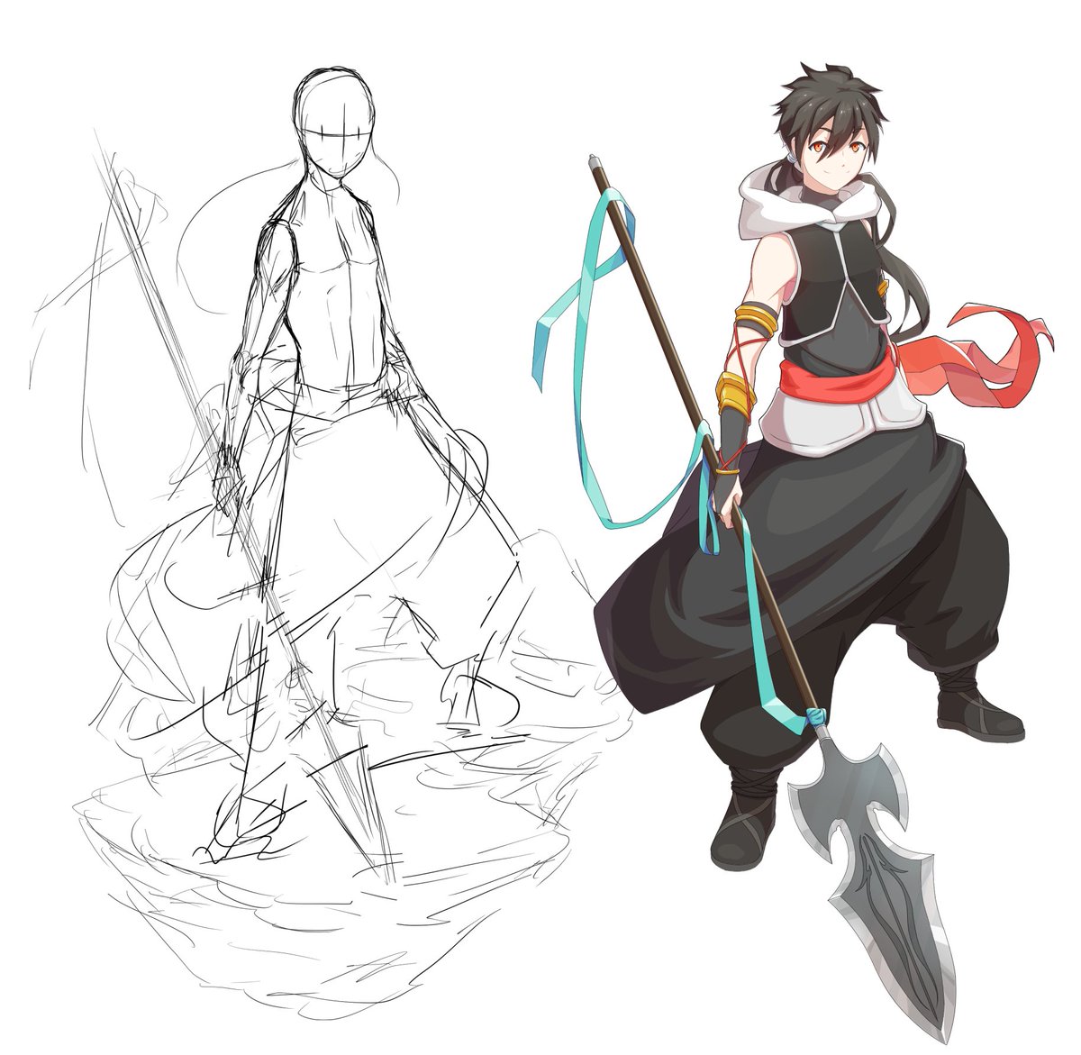 津々木 このタグを見た人はラフ画とその完成絵を見せる このあと素体作って服等つけてく