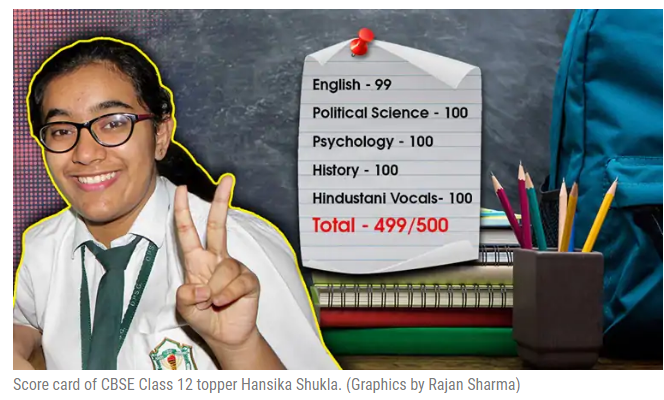 PrakashPandey30's tweet photo. Well done Hansika Shukla. Now this is called dedication. Well done!
Scoring 99 in English, while full (100) marks in other subjects (Political Science, Psychology, History, and Hindustani vocals). What an outstanding work.
#cbse2019 #cbseresults #GirlPower https://t.co/6qQuz1hFX1