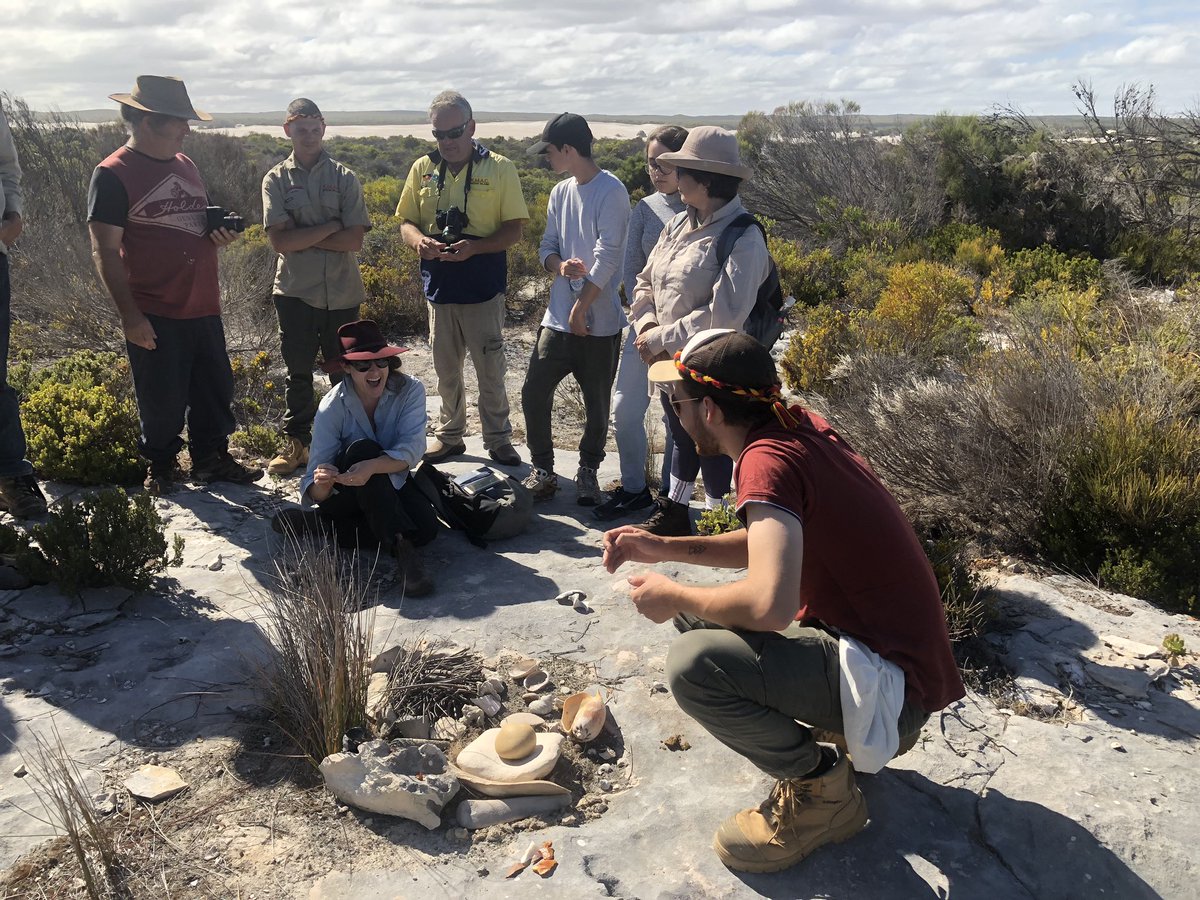 J_Stingemore's tweet photo. Turquoise Coast Aboriginal Cultural and Environment Experience Part 2 - learning about #Yued Culture, coastal middens and Aboriginal artefacts with KMAC Rangers. #TwoWayScience https://t.co/BD2NwGMPl6