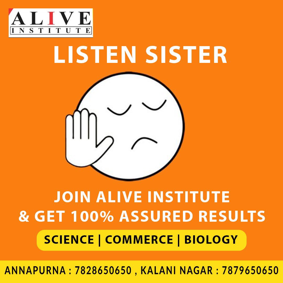 IndoreAlive's tweet image. Listen sister 
Join alive institute &amp;amp; get 100% assured results 
Science || commence || biology 
Admission Open 
For Enquiry Call :
Annapurna : 7828650650,
Kalani_Nagar :7879650650 
#education #life #preparingforlife #lifeofeducation #important #importance #essenceoglife #newbatch