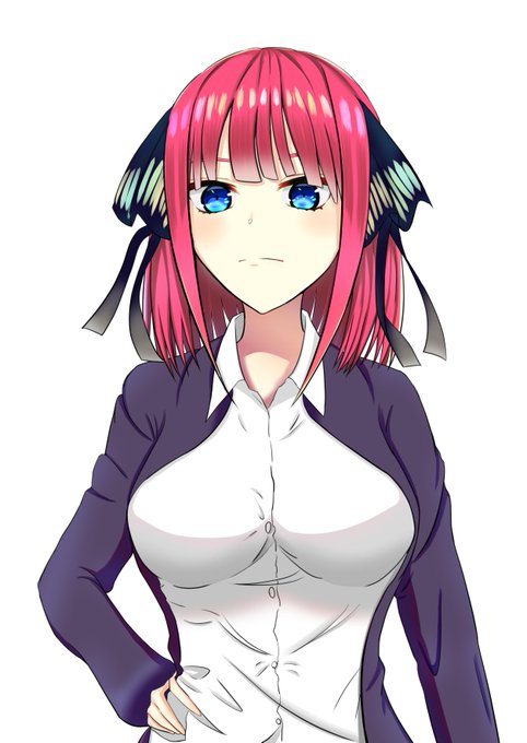 福良 幸@PrayForKyoaniさんがTwitterに投稿した中野二乃(五等分の花嫁)のイラスト。