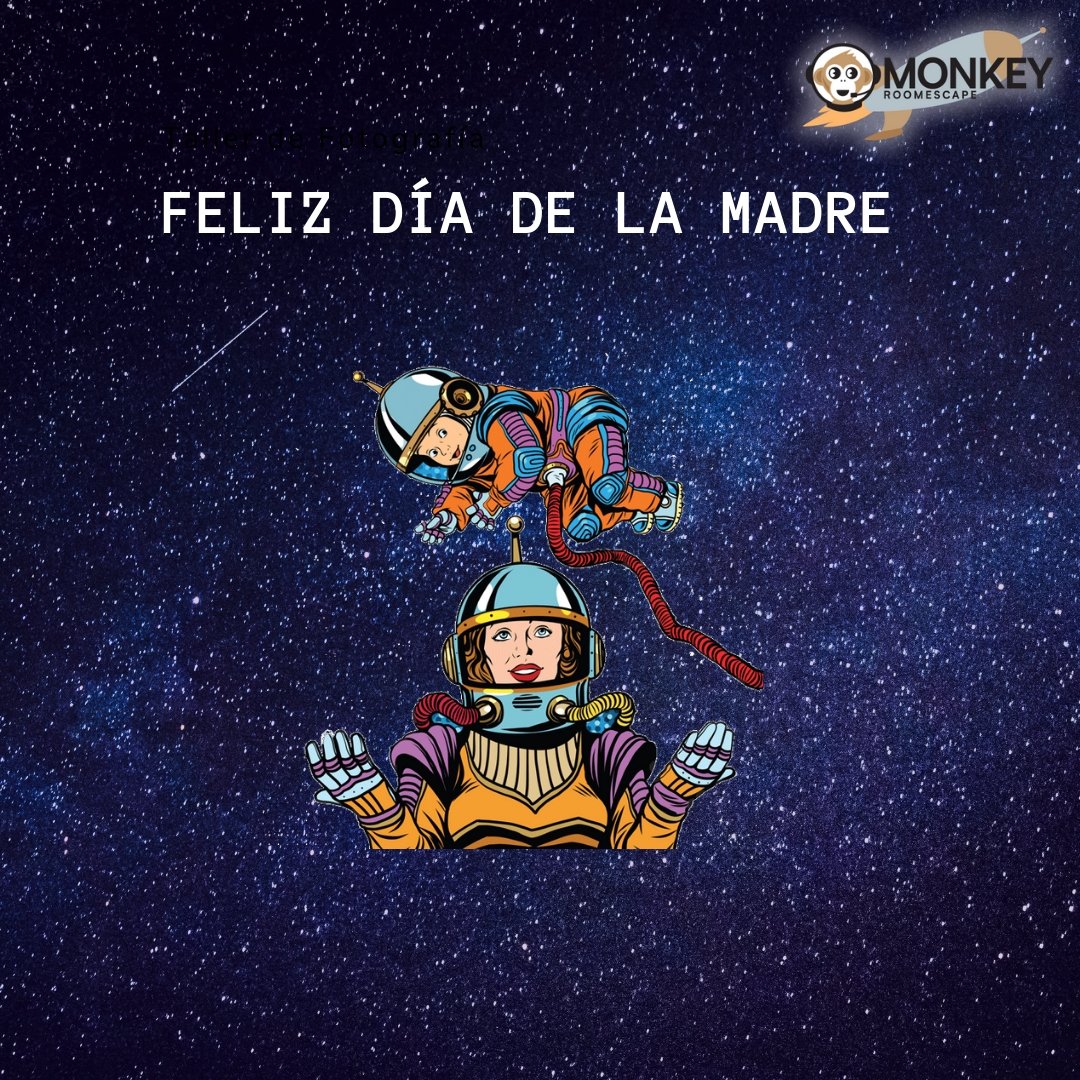 MonKey_Escape's tweet image. Desde Monkey Escape Room queremos felicitar a todas las madres en el #diadelamadre.
⠀⠀⠀⠀⠀⠀⠀⠀⠀
Para celebrarlo queremos invitaros a que paséis un fantástico #domingodeldiadelamadre en nuestro Escape Espacial
Quedan las últimas horas disponibles! 

monkeyroomescape.es