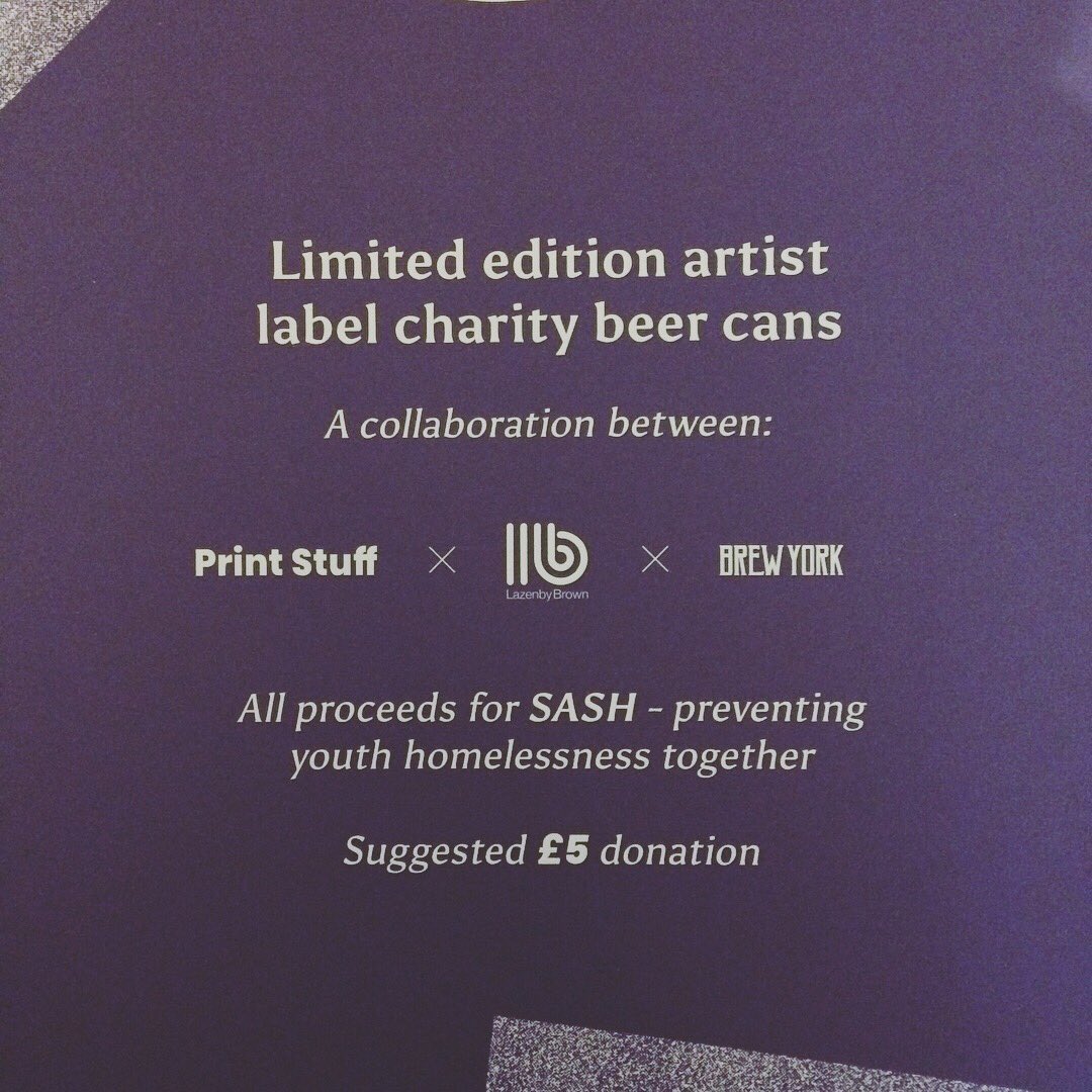 asmithys's tweet photo. Great charity project @Print_Stuff @sashyorkshire @brewyorkbeer
Limited edition beer cans designed by #printstuff artists
1 of my designs https://t.co/igf5y7ZkQ8