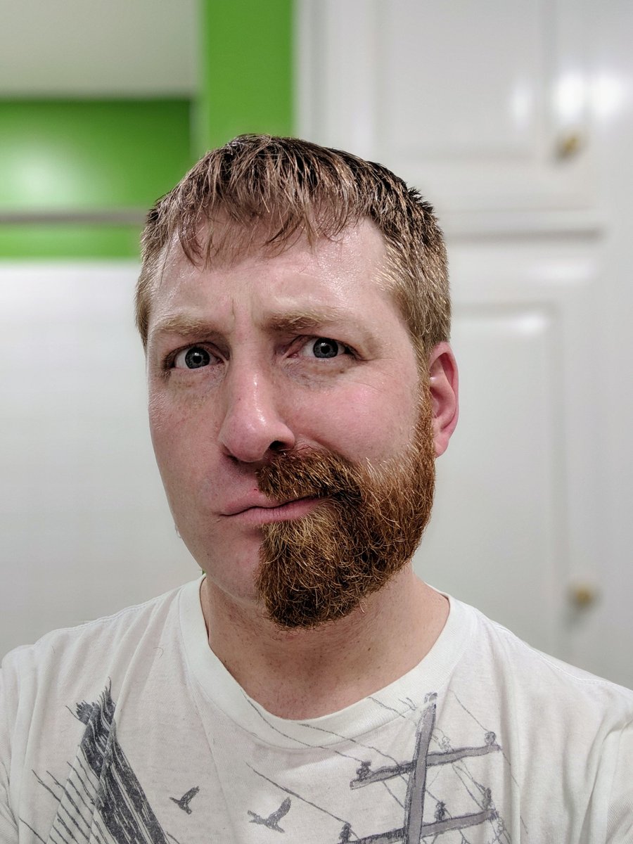 thatGLENNpm's tweet photo. Face reveal 1.5. This time, it's naked. No worries. Beard will be back when it cools off. 
https://t.co/DaPjPYocD4

#facereveal #beardmistakes #beard #shave #halfbeard #halfshave #mistakesweremade #summerlook #hairstyles https://t.co/tsiVEKCCY2