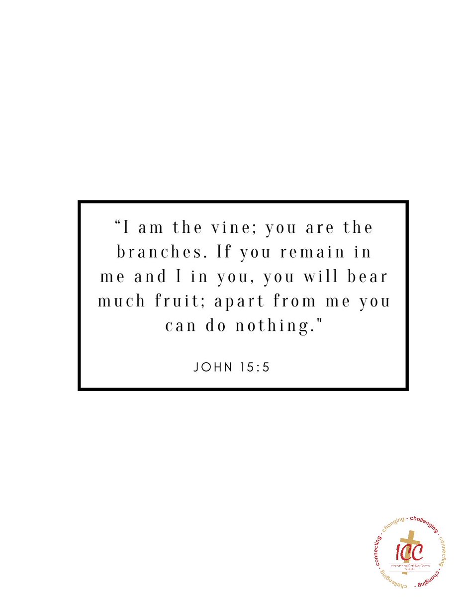 icc_nairobi's tweet photo. โI am the vine; you are the branches. If you remain in me and I in you, you will bear much fruit; apart from me you can do nothing.
John 15:5
@anduvate
#RemainInMe
#allin https://t.co/YapFPN2WGI