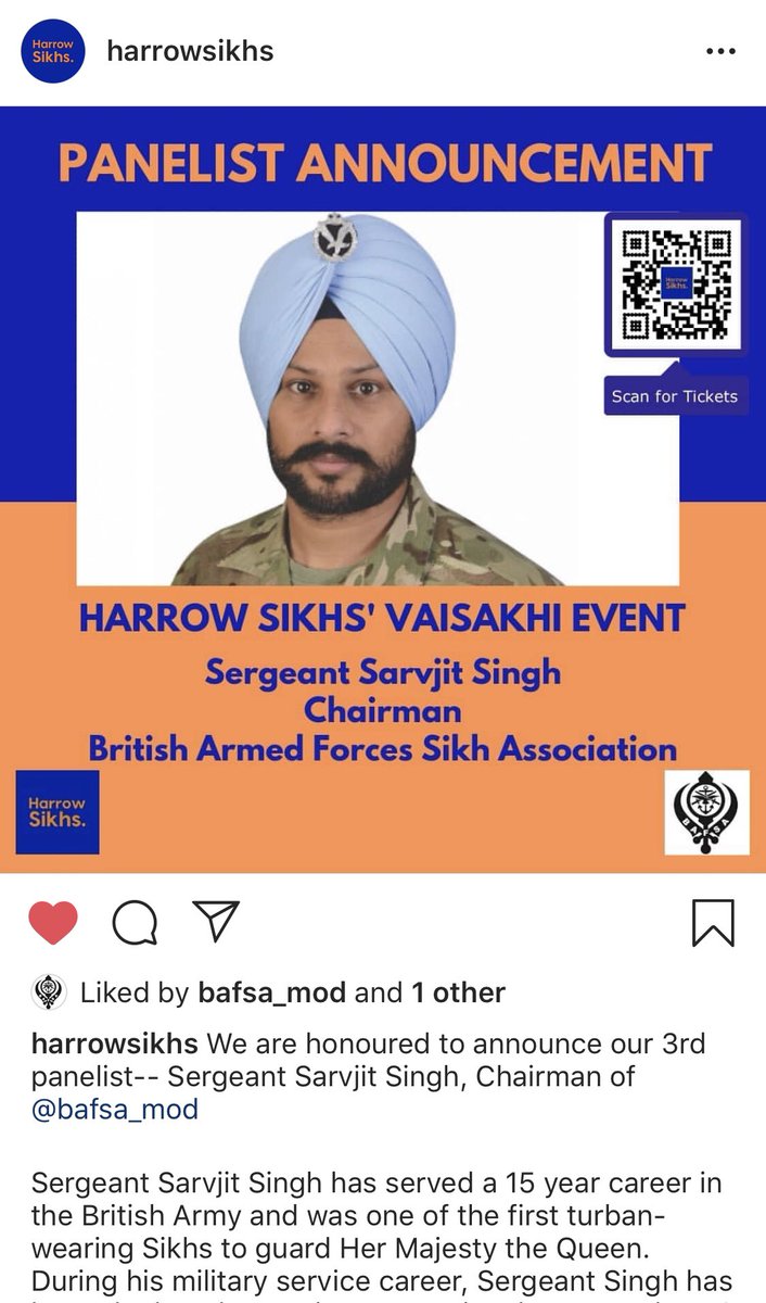 Very honoured to be invited as a panelist <a href="/HarrowSikhs/">HarrowSikhs.</a> #vaisakhi2019 celebration. Looking forward to share my livid experience and talk about the common relation between the core values of the #britisharmedforces and #sikhism. Proud to represent @Bafsa_mod and the <a href="/ArmyAirCorps/">The Army Air Corps</a>