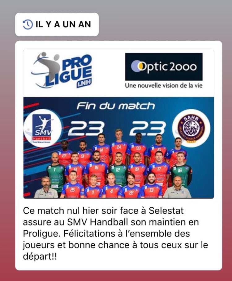 grenierj27's tweet photo. Il y a un an déjà, le @SMVHB se maintenait en Proligue grâce à un nul face à la même équipe de @SAHB_67 
Comme quoi les années se suivent et se ressemblent. 😉 @MairiedeVernon @SNAgglo @EureenNormandie @GerardVolpatti https://t.co/ClCDDp1qJk