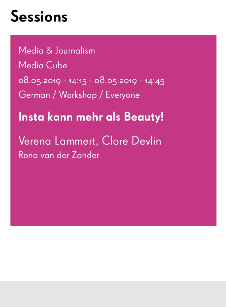 Service-Tweet zur #RP19 Ihr findet das Team Mädelsabende hier —> 
Mo, 11 Uhr #rbbtalklab 
Mo, von 18:30 - 19:00h TINCON 
Mi, von 14:15 - 14:45h Mediaconvention Cube 
Sagt es euren Freunden! (Denn ihr kennt uns ja schon 😂)