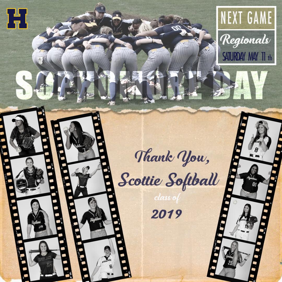 HCCscotties's tweet photo. 🥎Sophomore Day🥎

#5 Highland Softball celebrates their 12 Sophomores today with Sophomore Day festivities at Scottie Park....next game Regionals on Saturday May 11th  #ScottieNation @HCC_ScottieSB 

📍Highland, KS (Scottie Park)
⌚️1:00pm https://t.co/7cDvtAdiPv