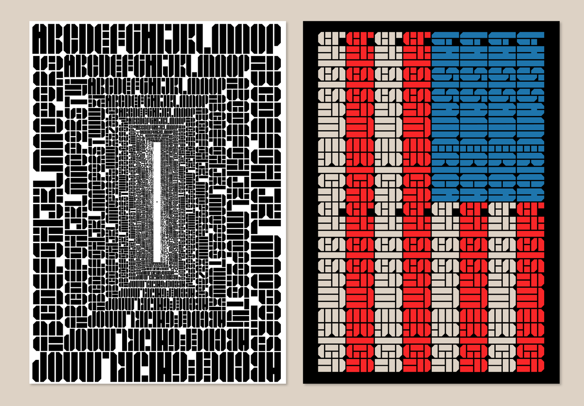 AIGAeyeondesign's tweet photo. This severely gridded, heavy-as-cement font from @studio__io is a little rough around the edges #TypeTuesday 🧱 https://t.co/7vBg7ZPXVI https://t.co/WxgGUTpunG