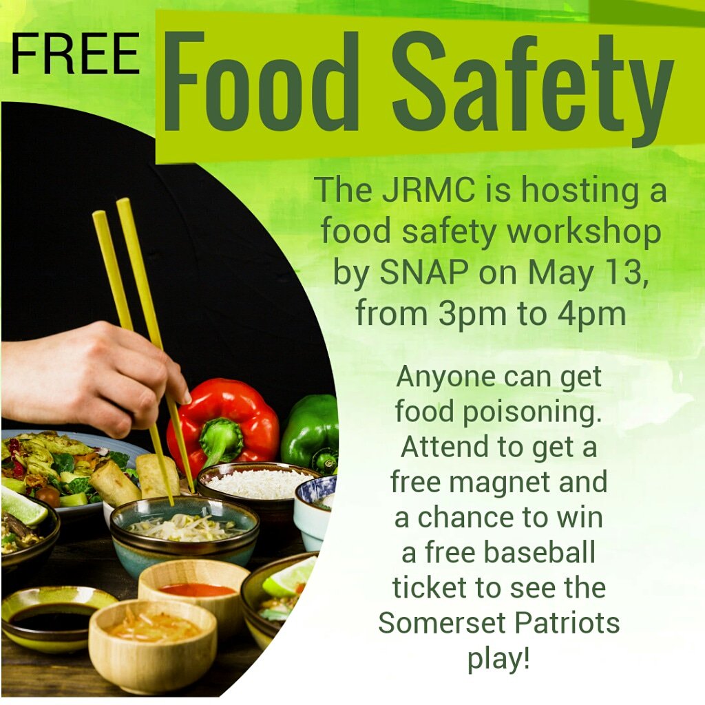 Food safety: pregnant women, young children, older adults, and those with a weak immune system are at higher risk of getting a food borne illness. Register for a free workshop jrmc.us/about-us/event…