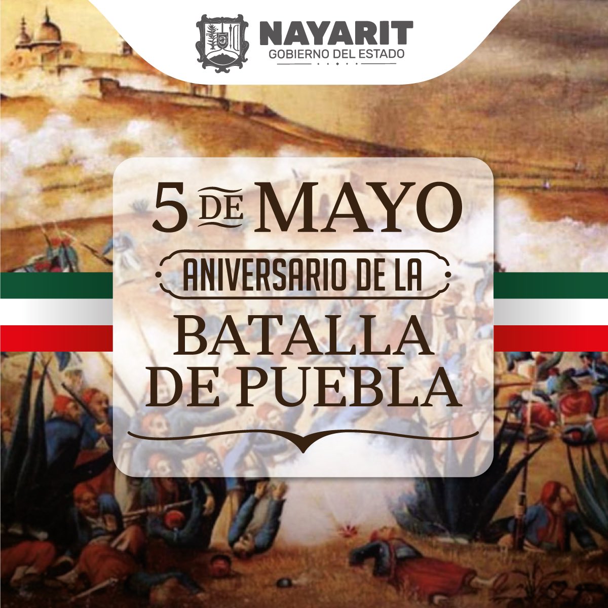NayaritGobierno's tweet photo. Hoy conmemoramos el 157 aniversario de la Batalla de Puebla, en la cual, el ejército mexicano comandado por Ignacio Zaragoza, defendió heroicamente al país de las tropas invasoras francesas.🇲🇽 https://t.co/D7ibDRHR8V