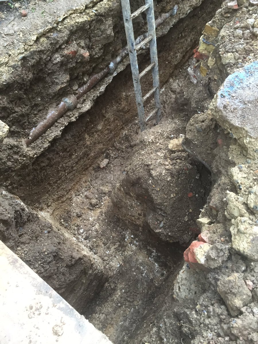 Excavation of foundations to a depth of 1.8m