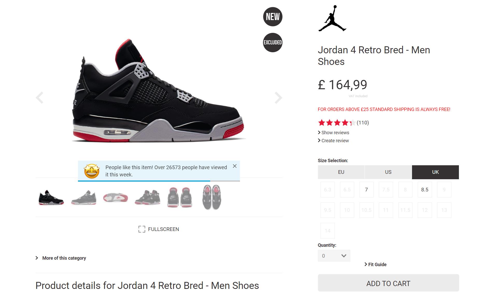 MoreSneakers on X EU ONLY Few size coming back on Footlocker EU Air Jordan 4 Retro Bred 2019 UK https t w27aE5GEki DE https t Ue4oR7UE4b https t W6Wy9a1vYp X