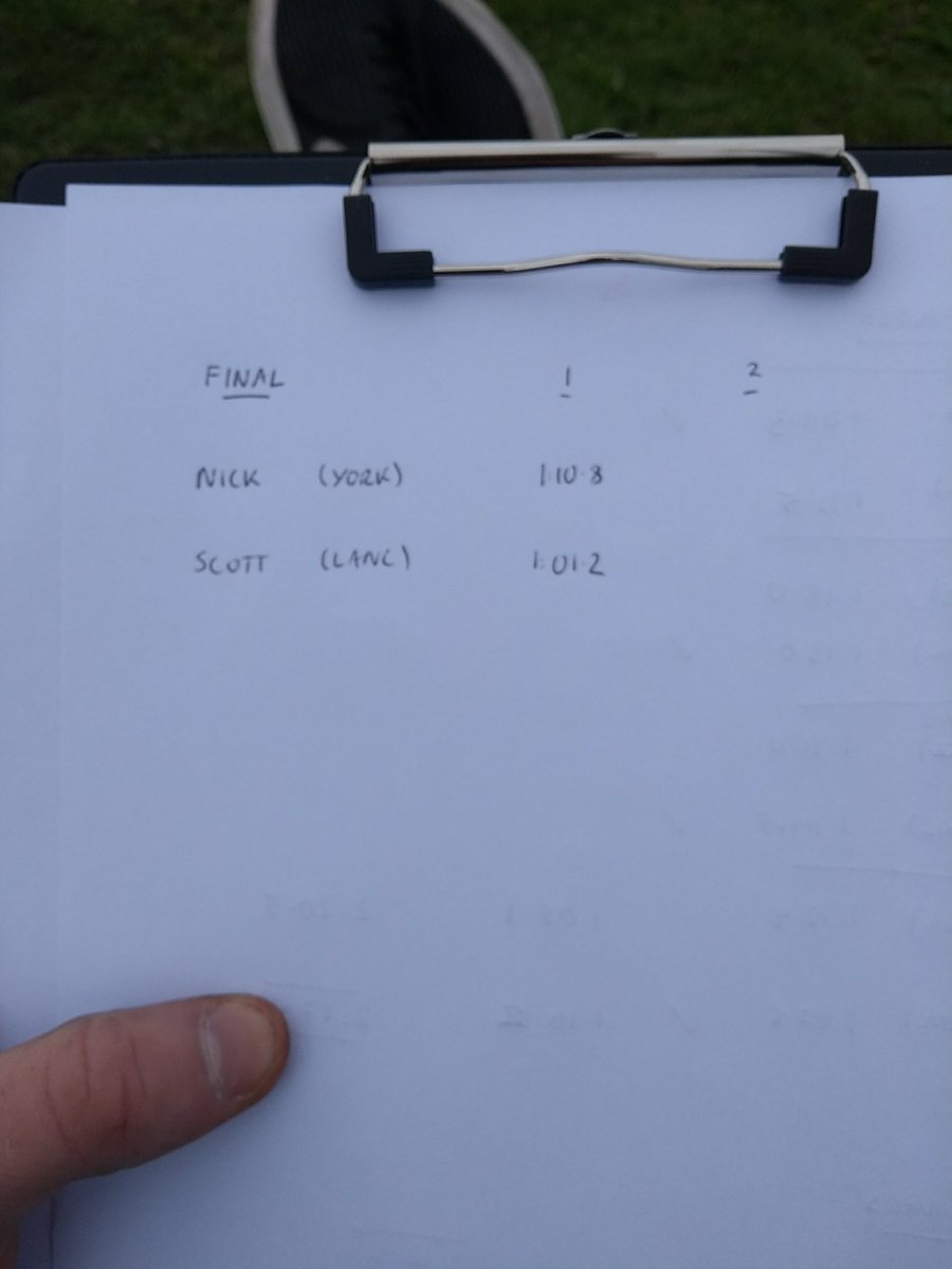 Barring disaster, Scott (Lancaster) is about to win the MTB dual slalom.