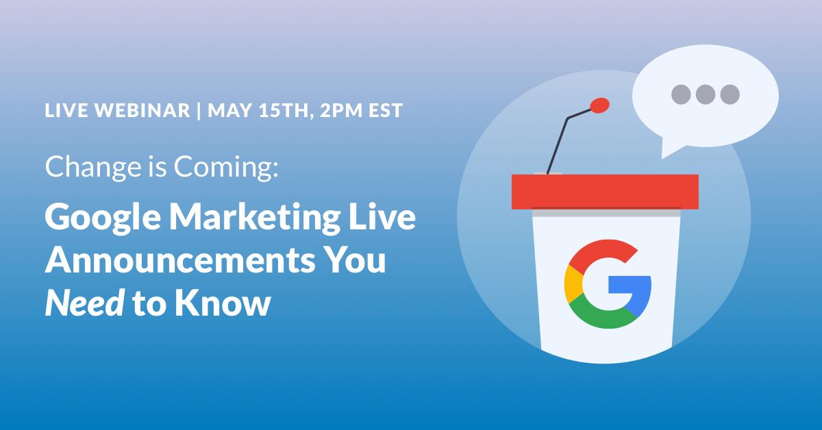 WordStream's tweet image. #GoogleMarketingLive: Google&apos;s annual event announcing their latest digital marketing products is fast approaching.

Join us the day after the event for our FREE webinar, where we break down the news and what it&apos;ll mean for your strategy.

➡️ bit.ly/GML-webinar ⬅️
