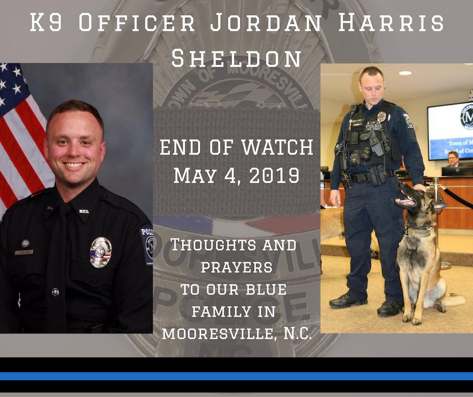 Please pray for our blue family north of us. 

Mooresville K9 Officer Jordan Harris Sheldon was killed last night during a routine traffic stop.

Keep Officer Sheldon's family in your hearts and minds during this tough time.🖤💙🖤