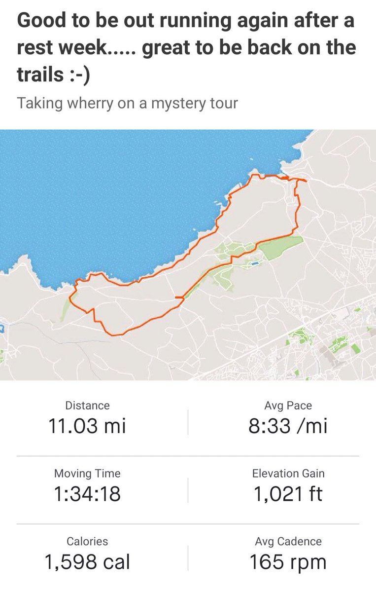 paulwarmo's tweet photo. Cracking morning running 11 miles on the trails.Good to be running again after a rest week following London marathon.Gorgeous weather &amp; beautiful scenery. Finished with a lush soya cappuccino &amp; #vegan flapjack from @TheHubPortreath (one of my fave cafés☺️) @swcoastpath #Cornwall https://t.co/vlOsCSgm8b