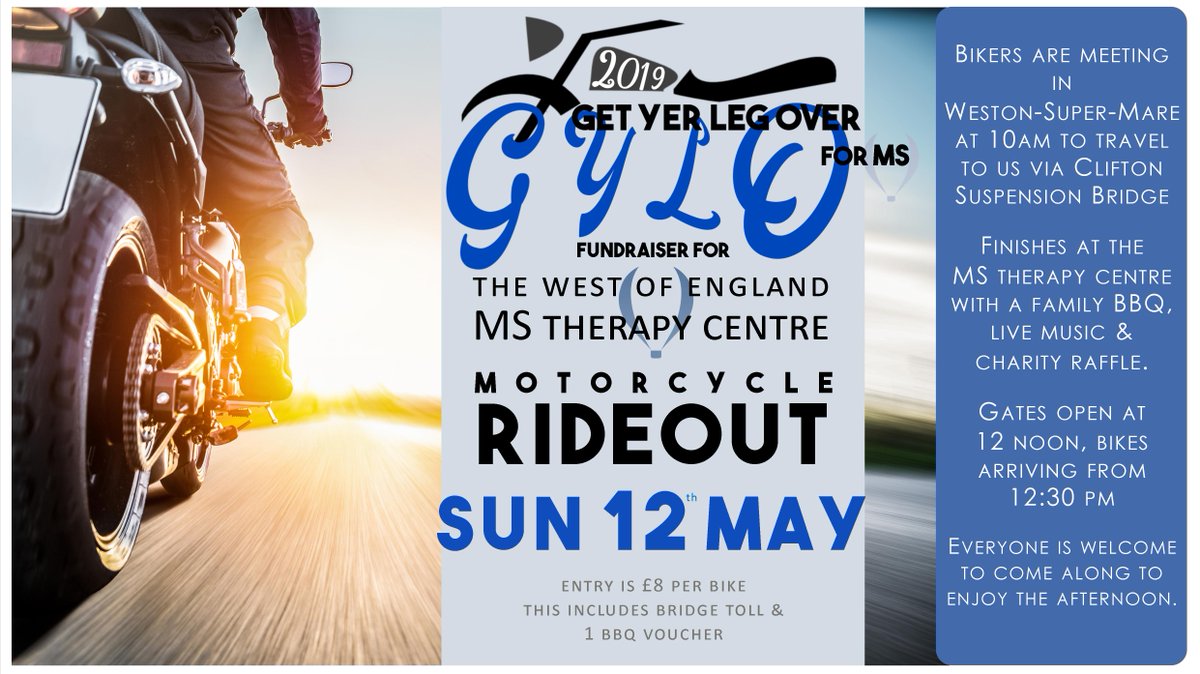 TheBrightwell's tweet image. Just one week left until our motorcycle ride out.

Keeping our fingers crossed for lots of sunshine to make this a fantastic family day out.

Come and see over 100 motorcycles as they roar into Bradley Stoke 

#GYLO #mstherapy #BradleyStoke #Fundraising #4Charity