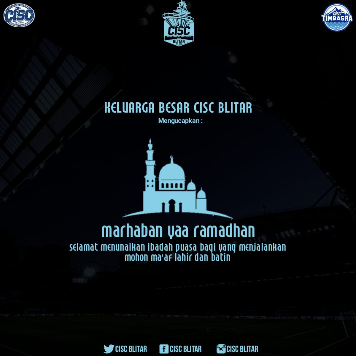 CISCblitar_'s tweet image. Segenap Keluarga Besar CISC REGIONAL BLITAR. Mengucapkan Marhaban Ya Ramadhan 1440 H. Selamat menjalankan Ibadah Puasa Bagi Yang Menjalankan dan Tak Lupa mengucapkan Mohon Maaf Lahir Dan Batin.