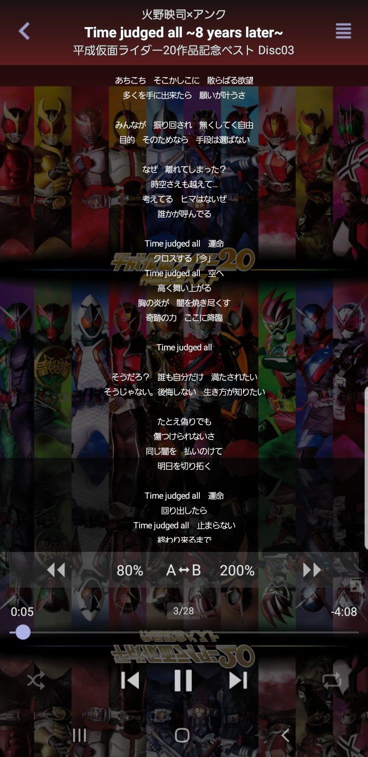 Damudo ニコ生 Gw中ずっと聞いているが特に原曲アレンジ聞いてるのと龍騎の新しいやつを何度もリピートしまくっているw Time Judged All 8 Years Later はジェネレーションfinalもあって歌詞改変やばいしgo Now Alive A Life Neo はイントロかっこよいし